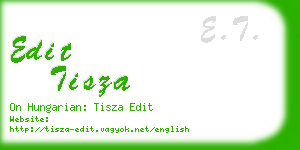 edit tisza business card